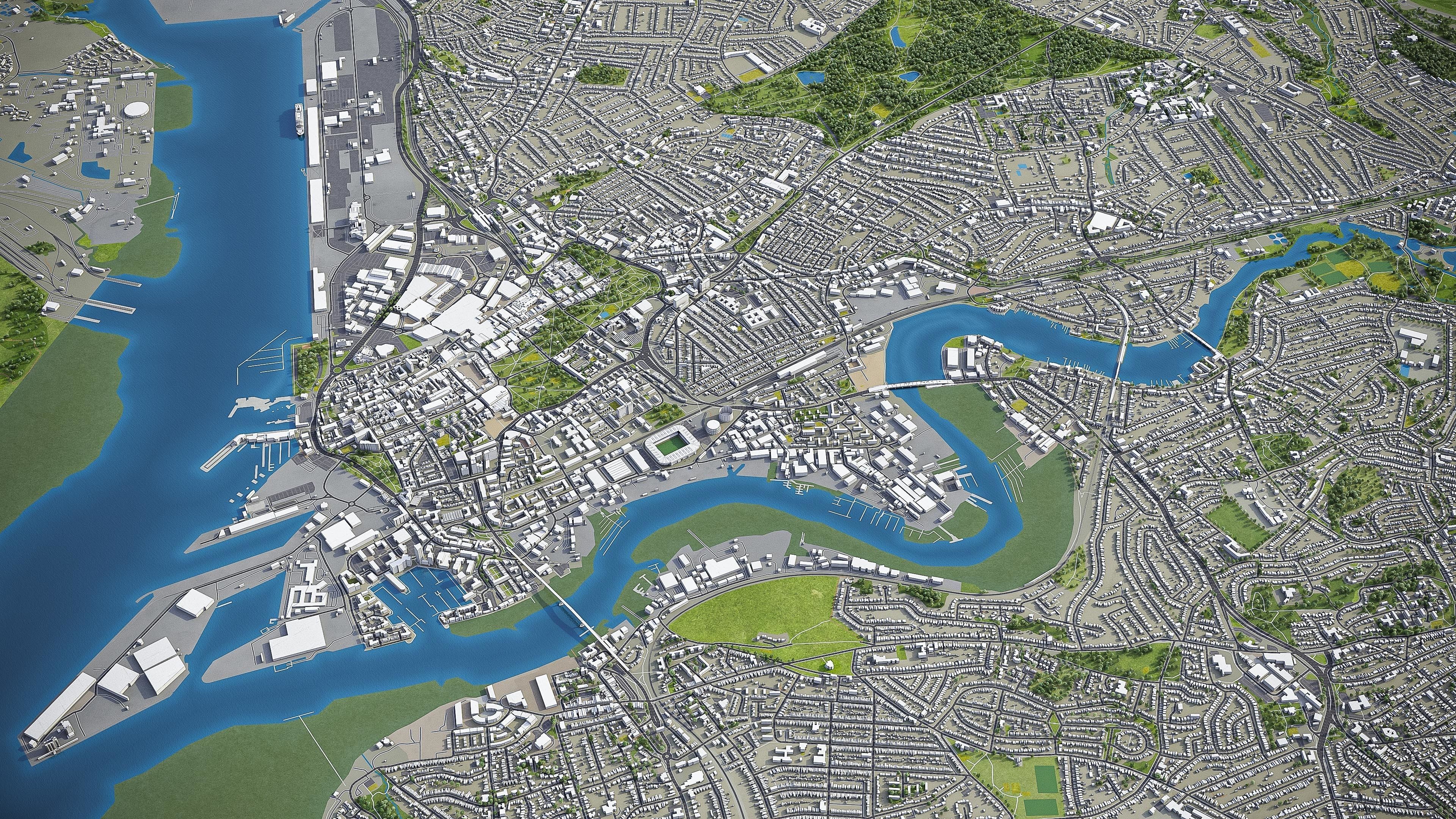 Southampton Low-poly 3D model_11