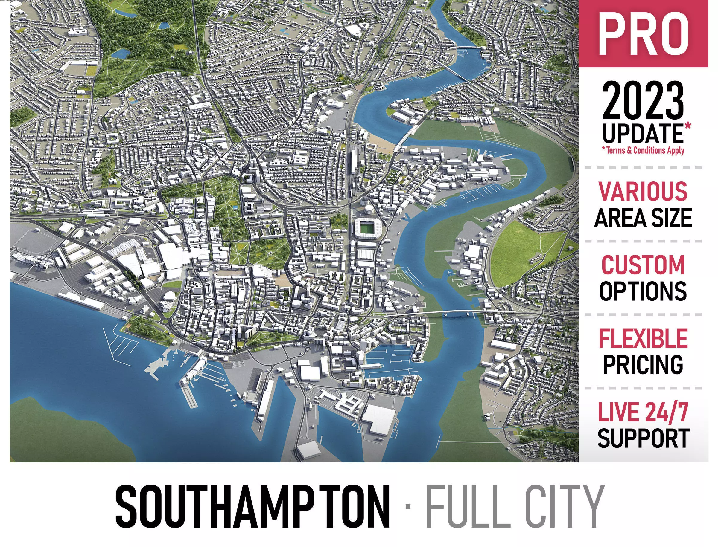 Southampton Low-poly 3D model_0