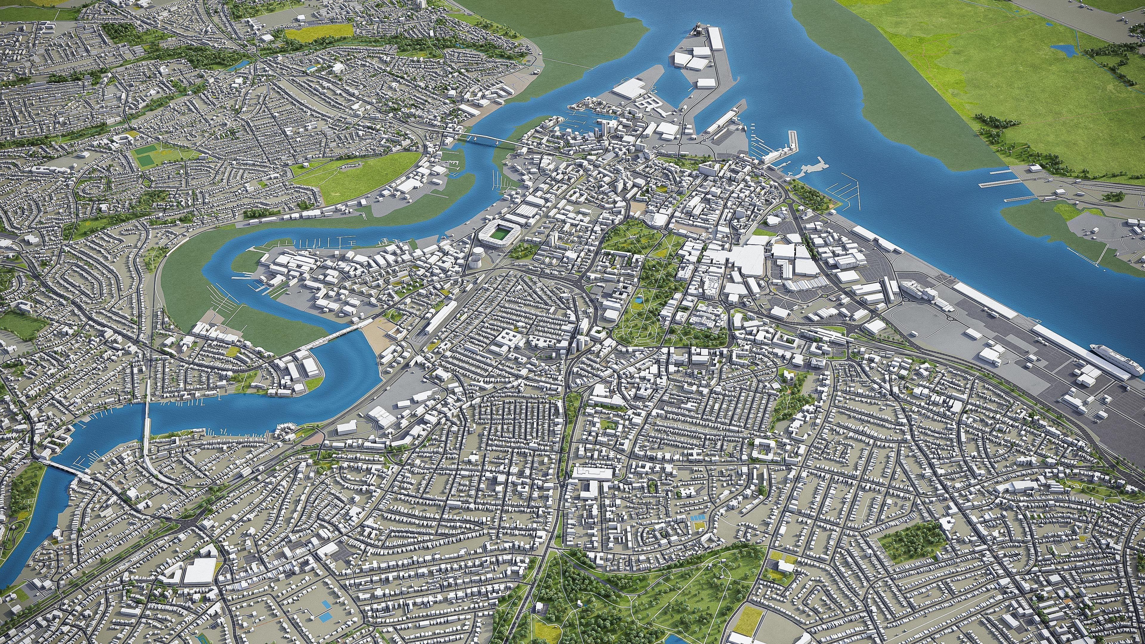 Southampton Low-poly 3D model_13