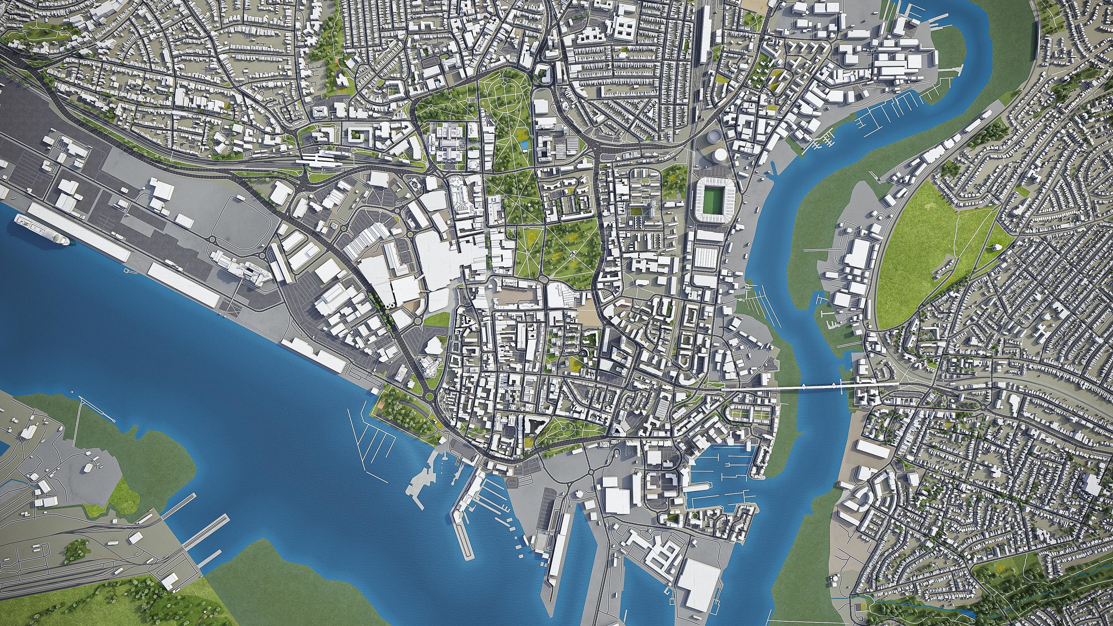 Southampton Low-poly 3D model_9