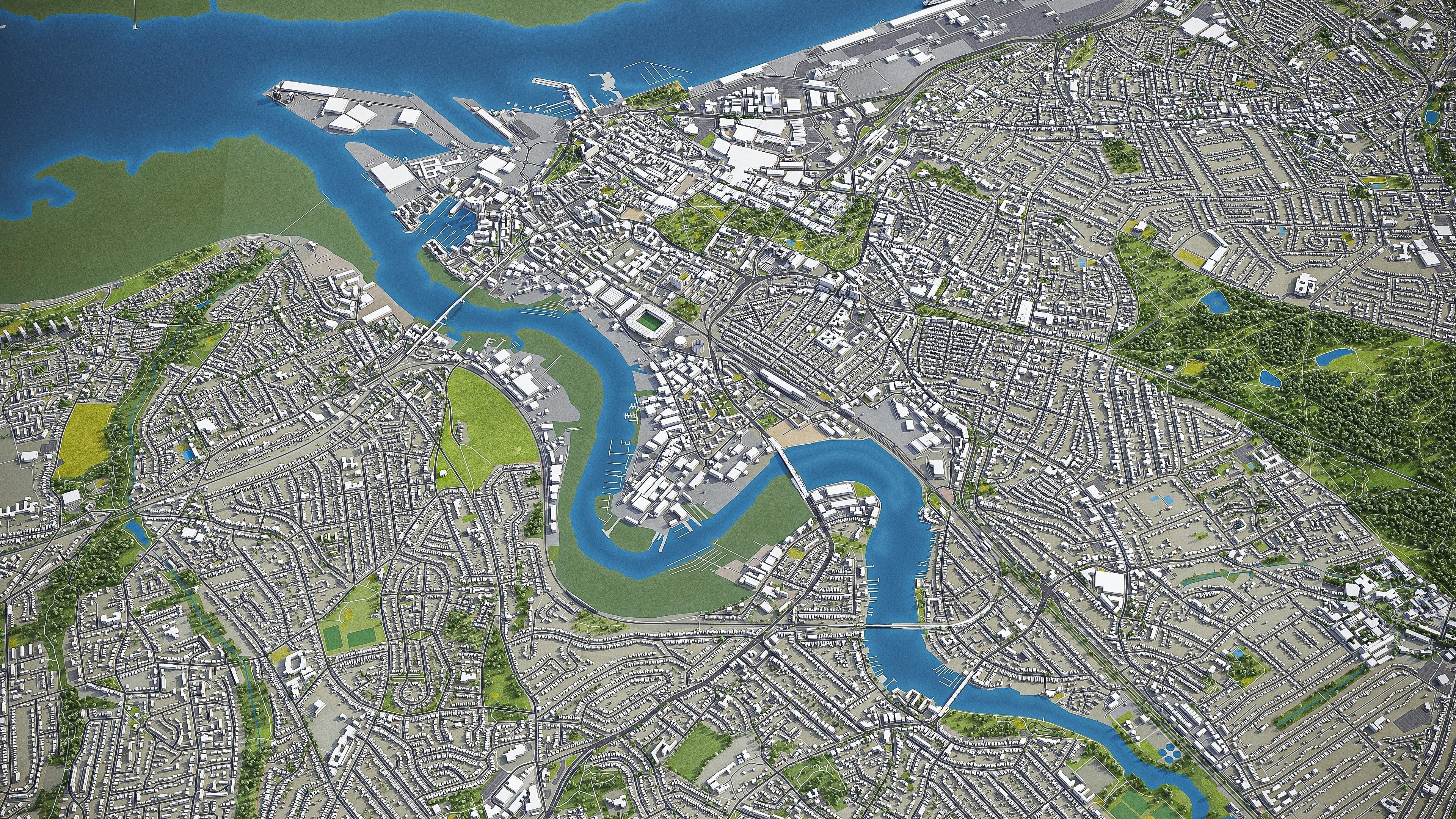 Southampton Low-poly 3D model_12