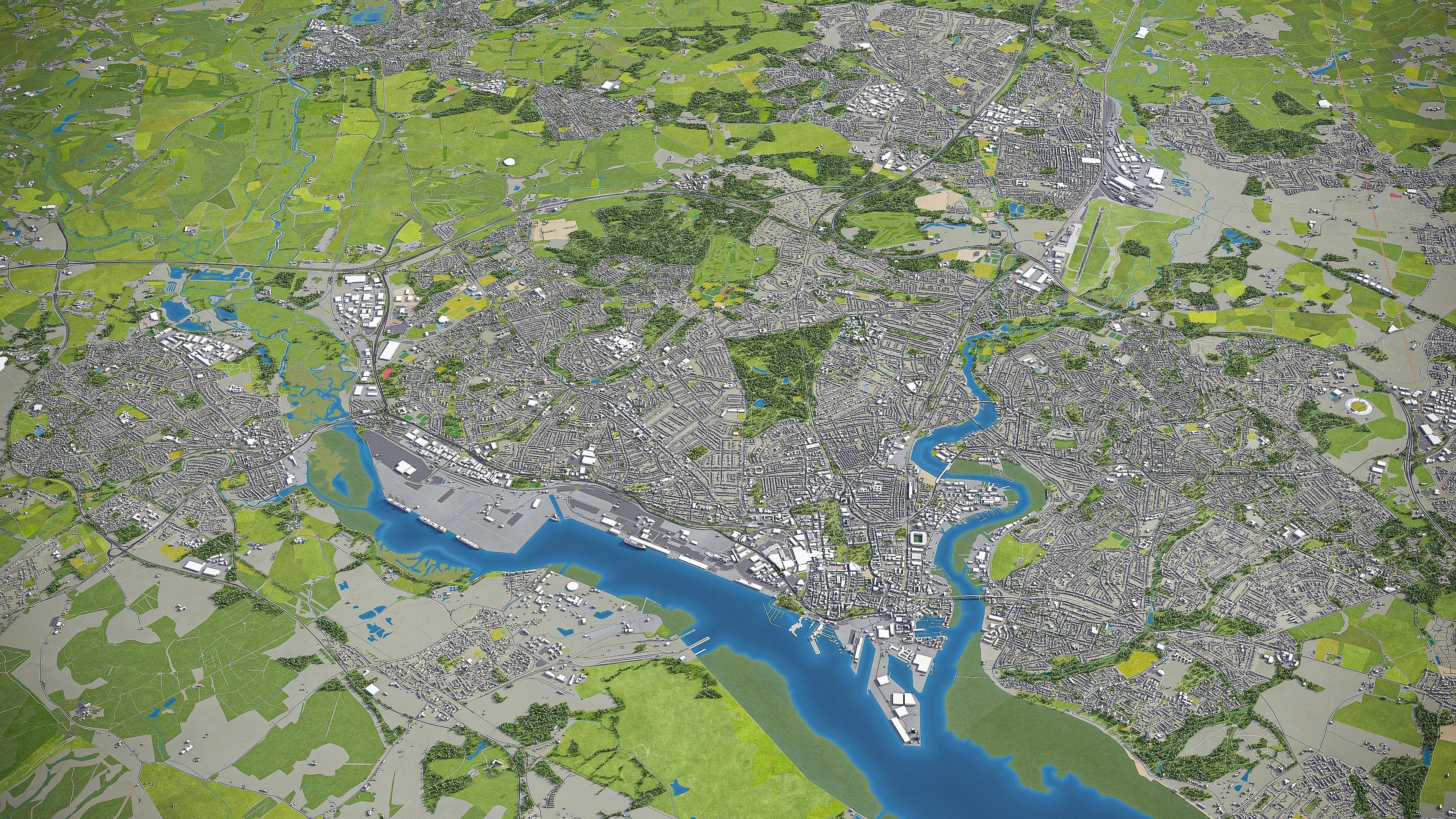 Southampton Low-poly 3D model_17