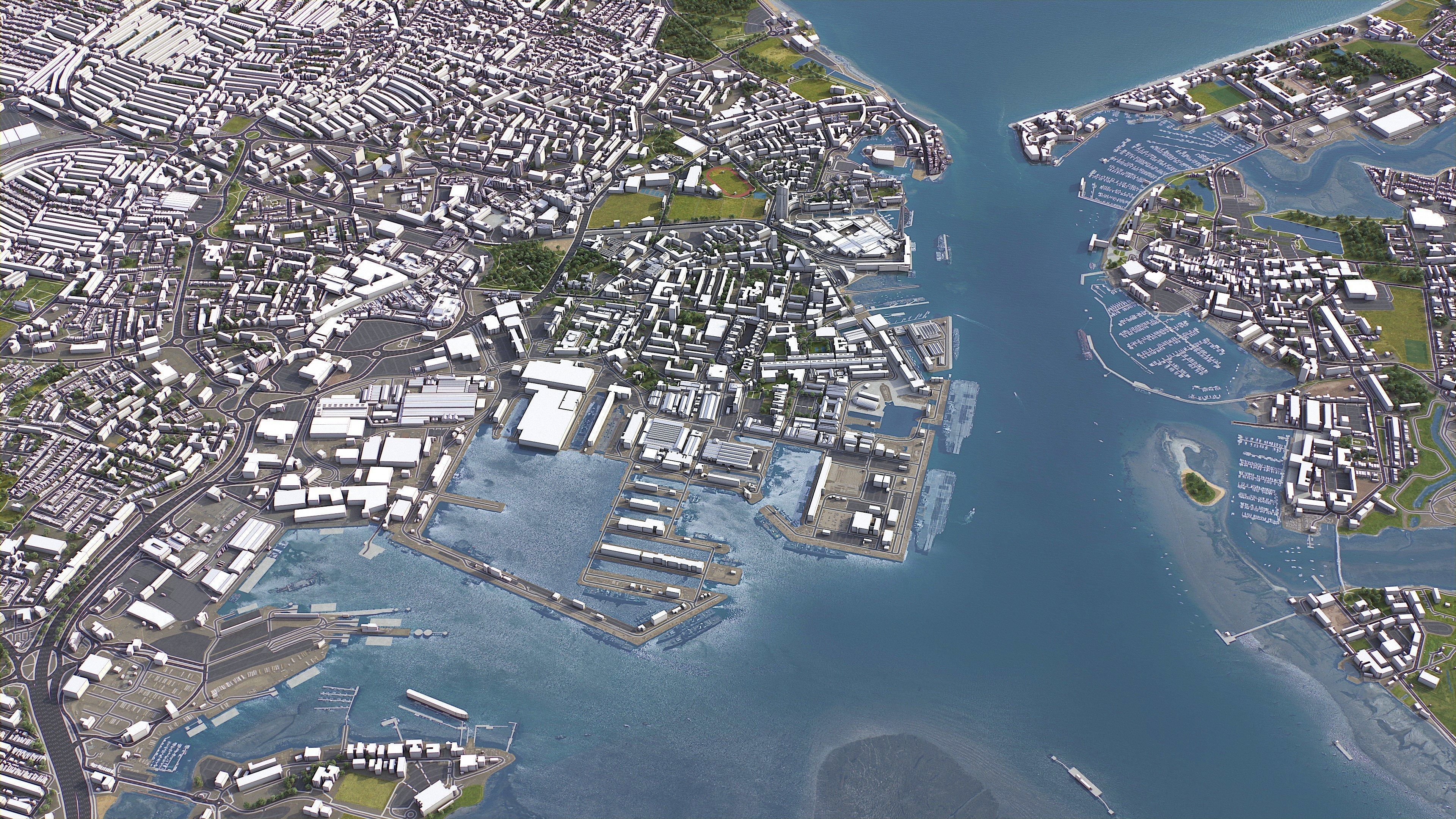 Portsmouth  Low-poly 3D model_1