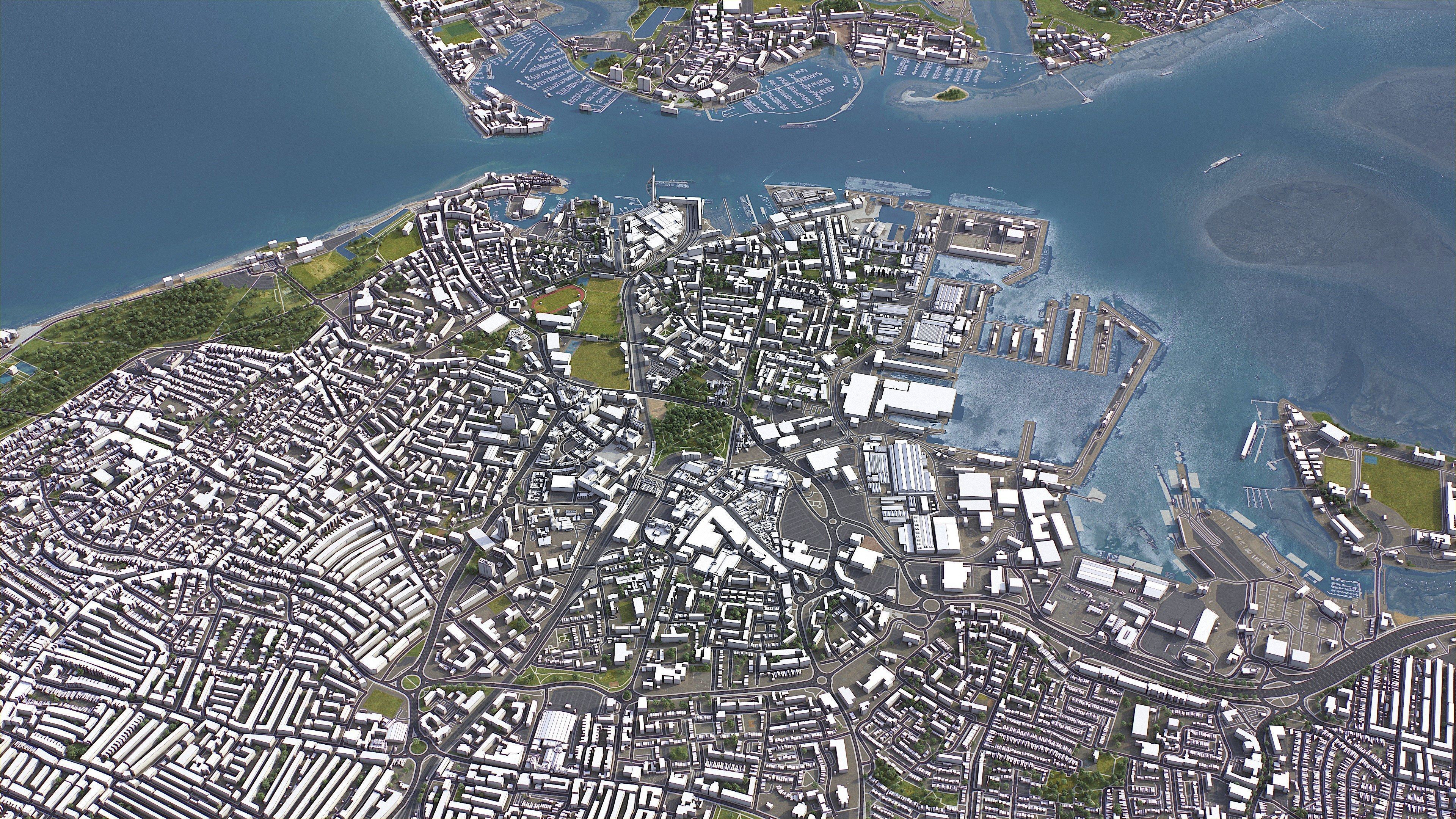 Portsmouth  Low-poly 3D model_4
