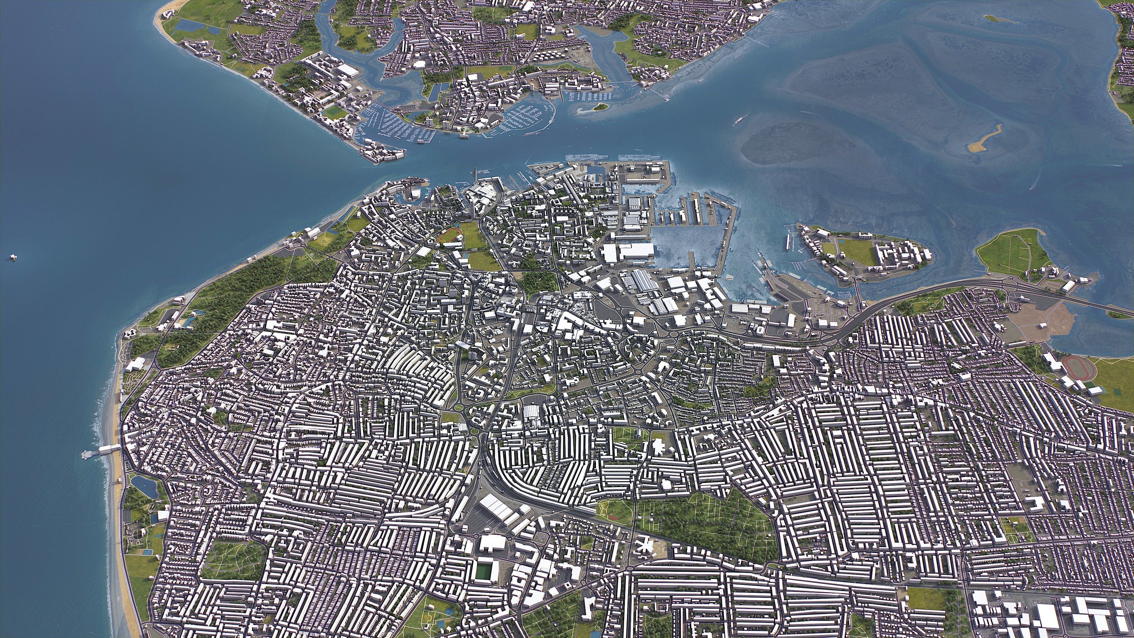 Portsmouth  Low-poly 3D model_8