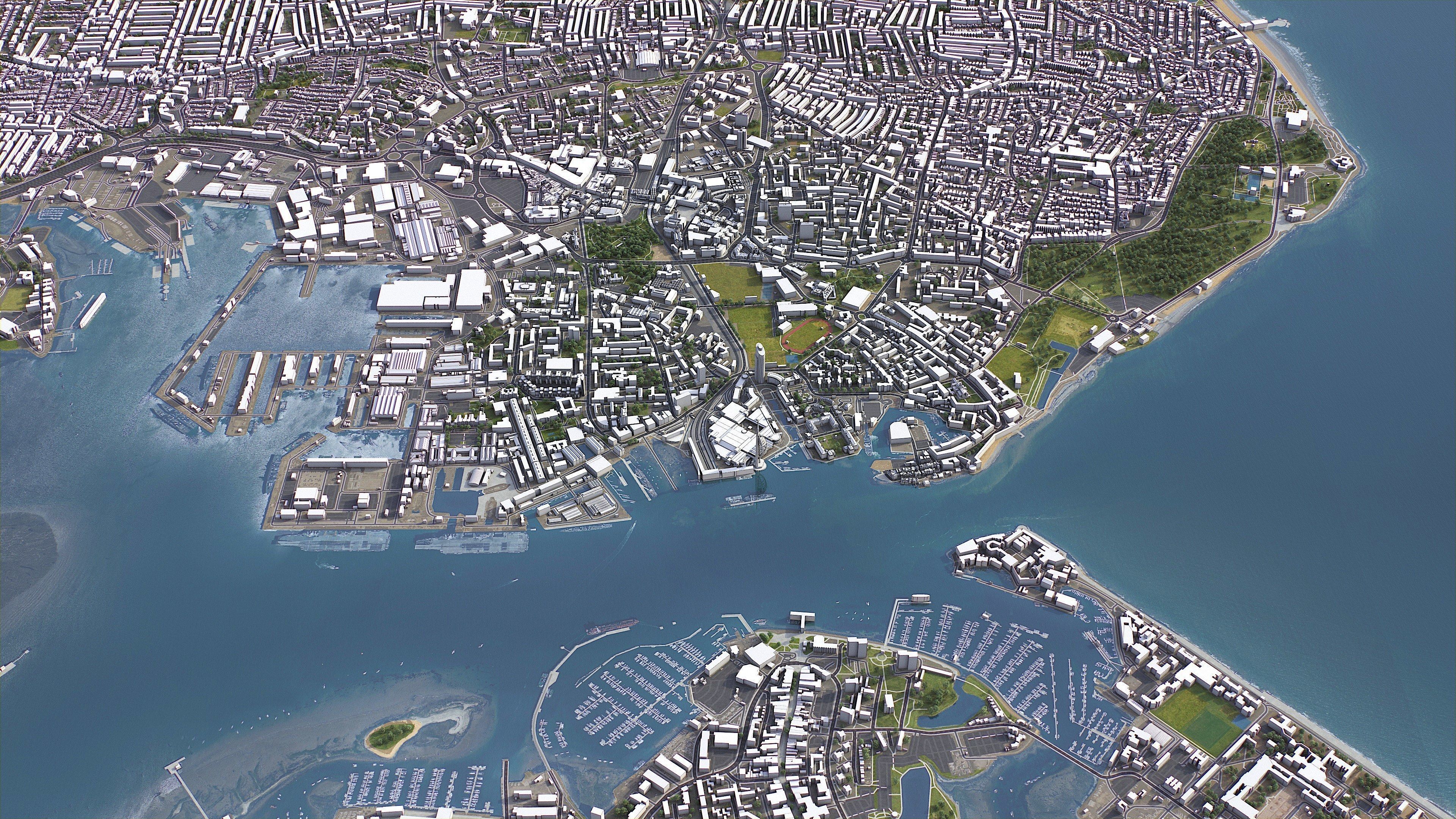 Portsmouth  Low-poly 3D model_2