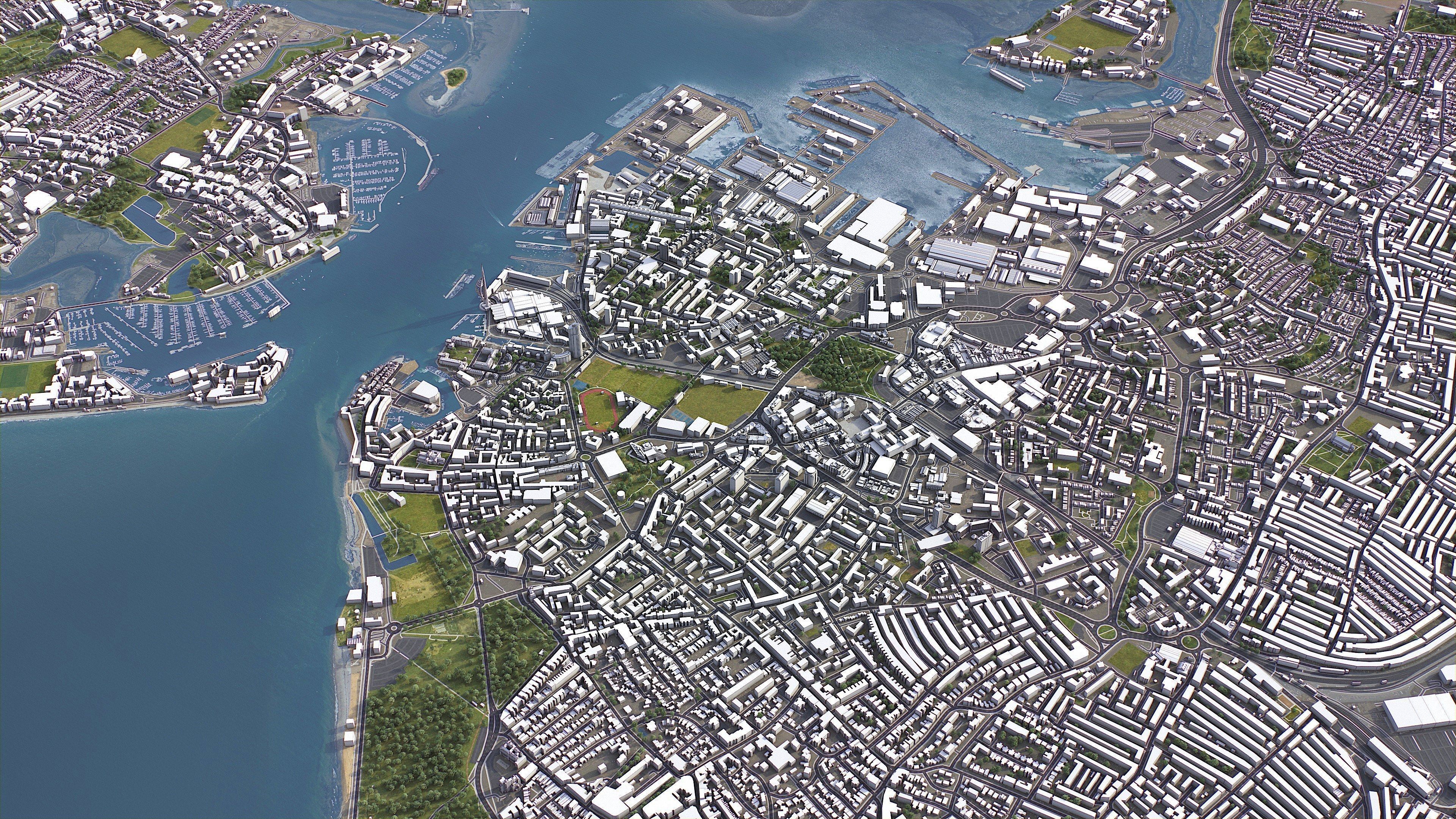 Portsmouth  Low-poly 3D model_5