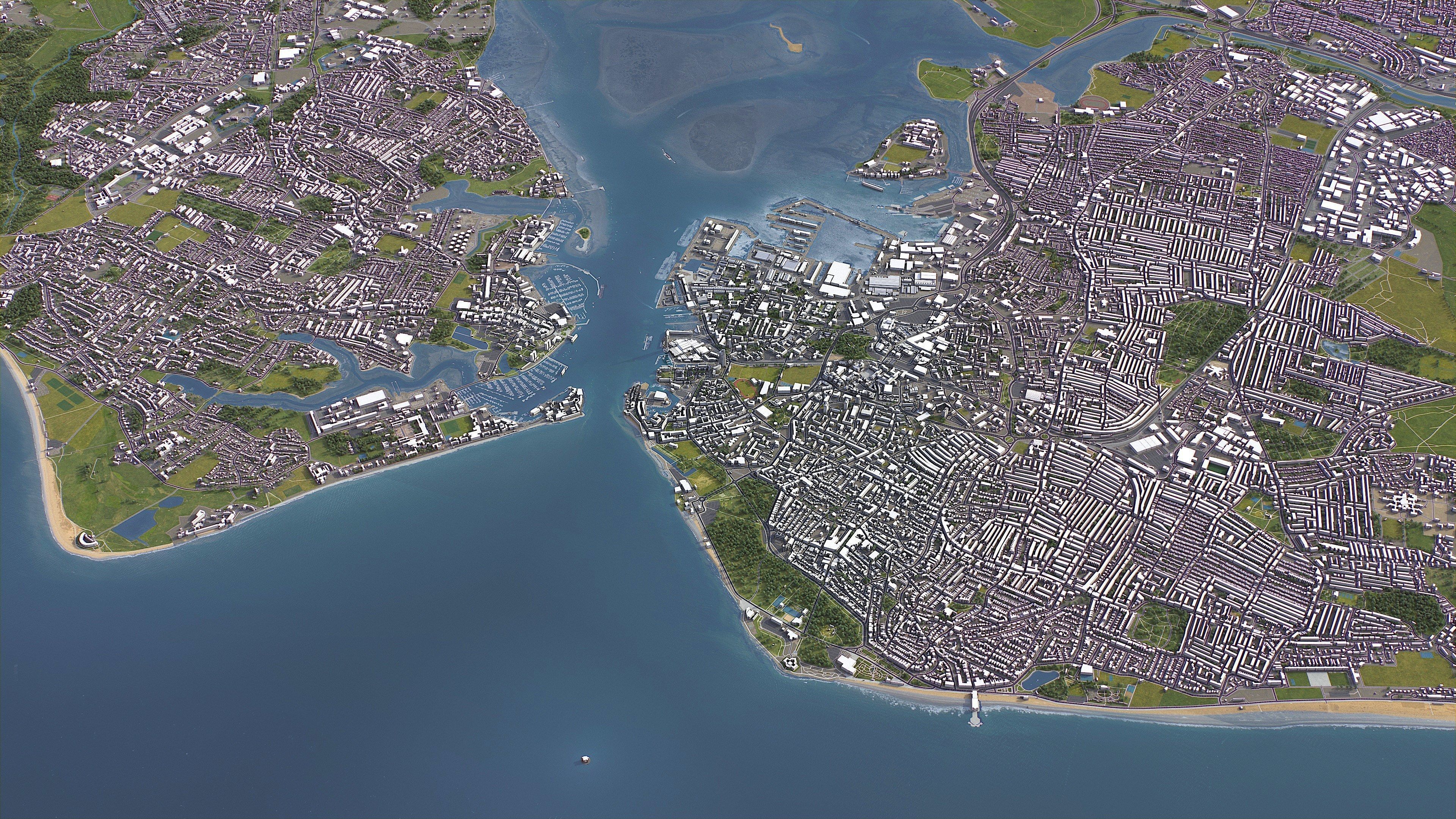 Portsmouth  Low-poly 3D model_9