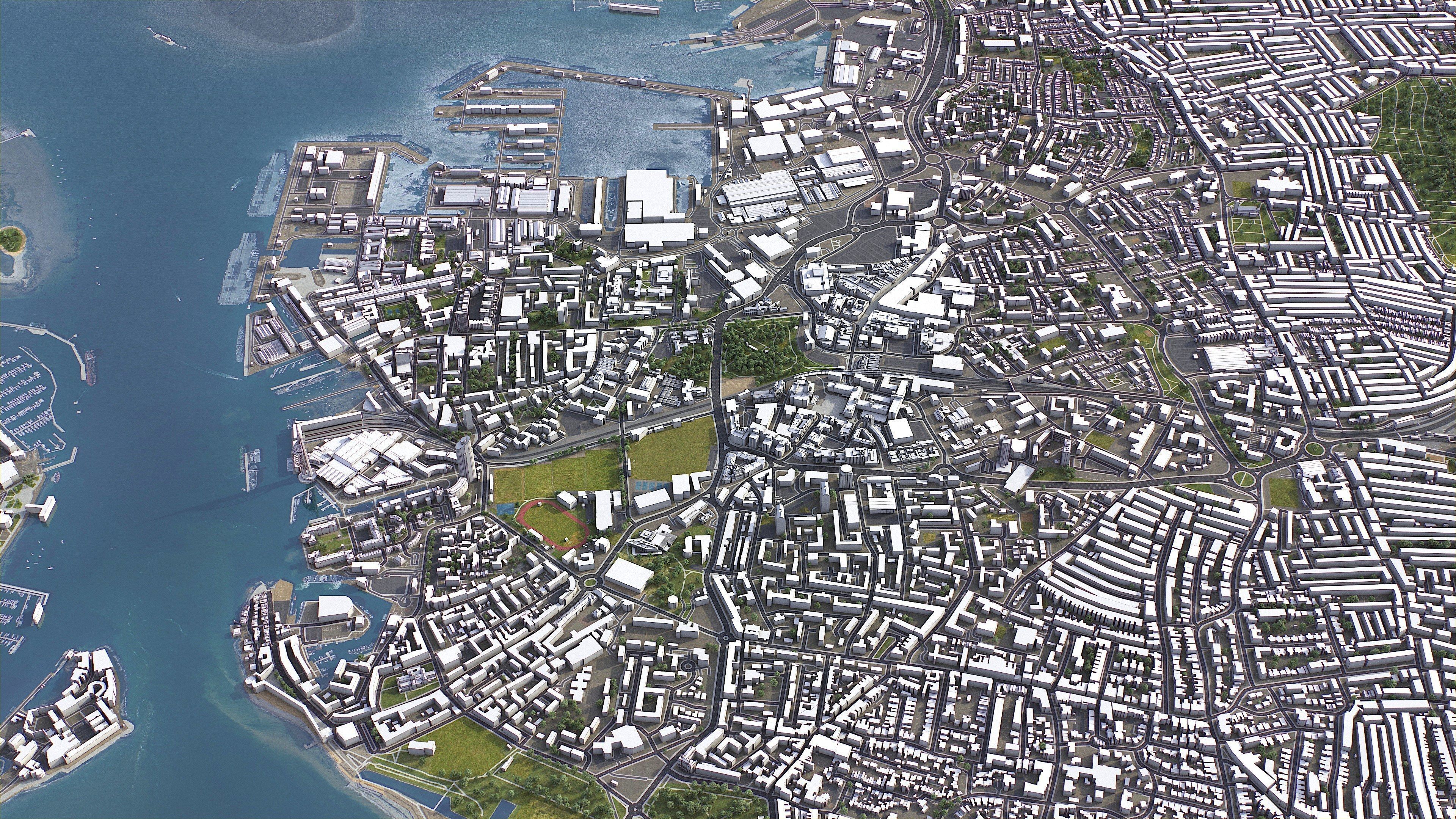 Portsmouth  Low-poly 3D model_3