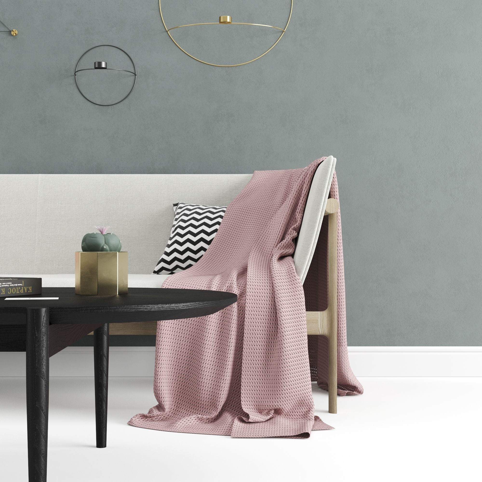 Menu Sofa And Table With Decor 3D model_2