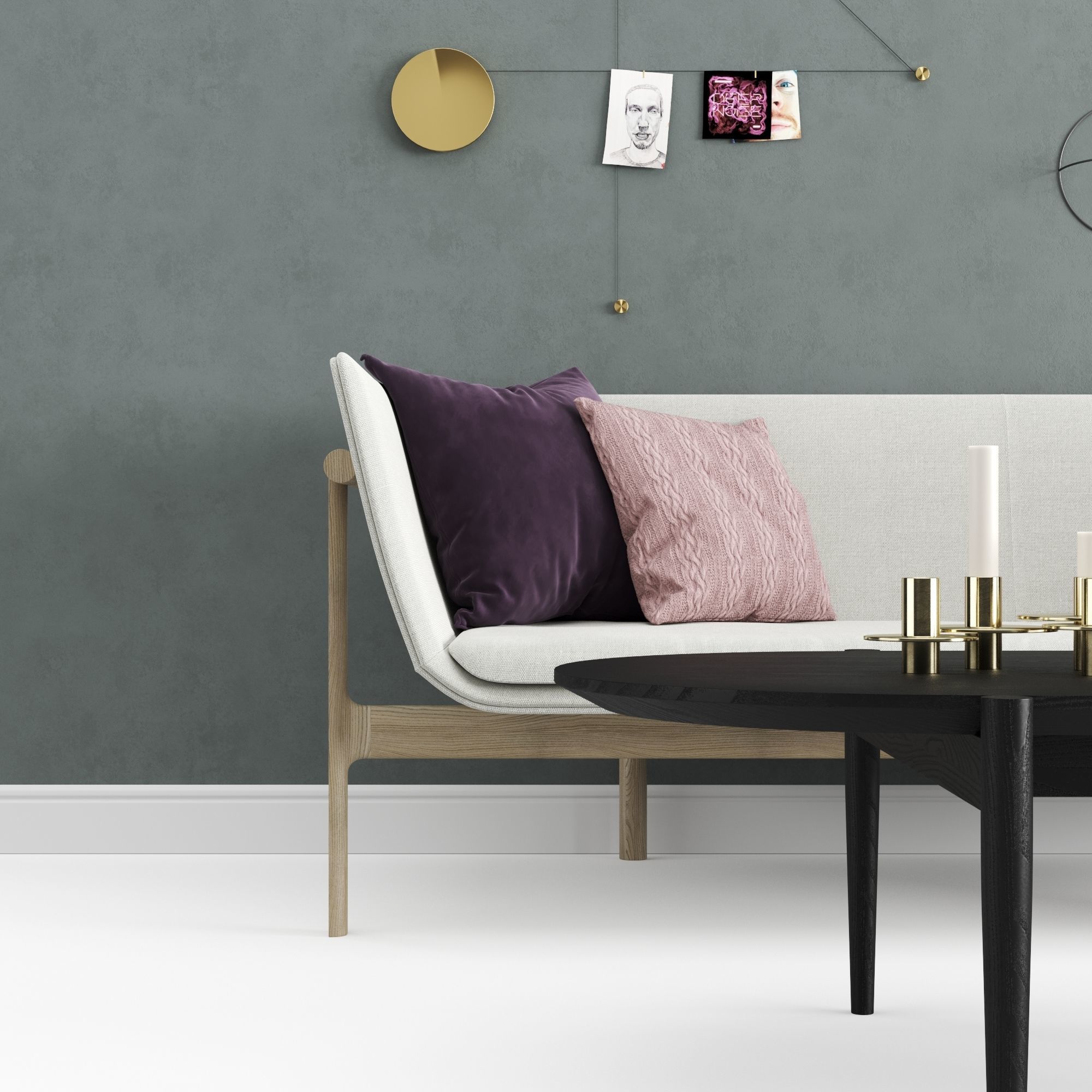 Menu Sofa And Table With Decor 3D model_1