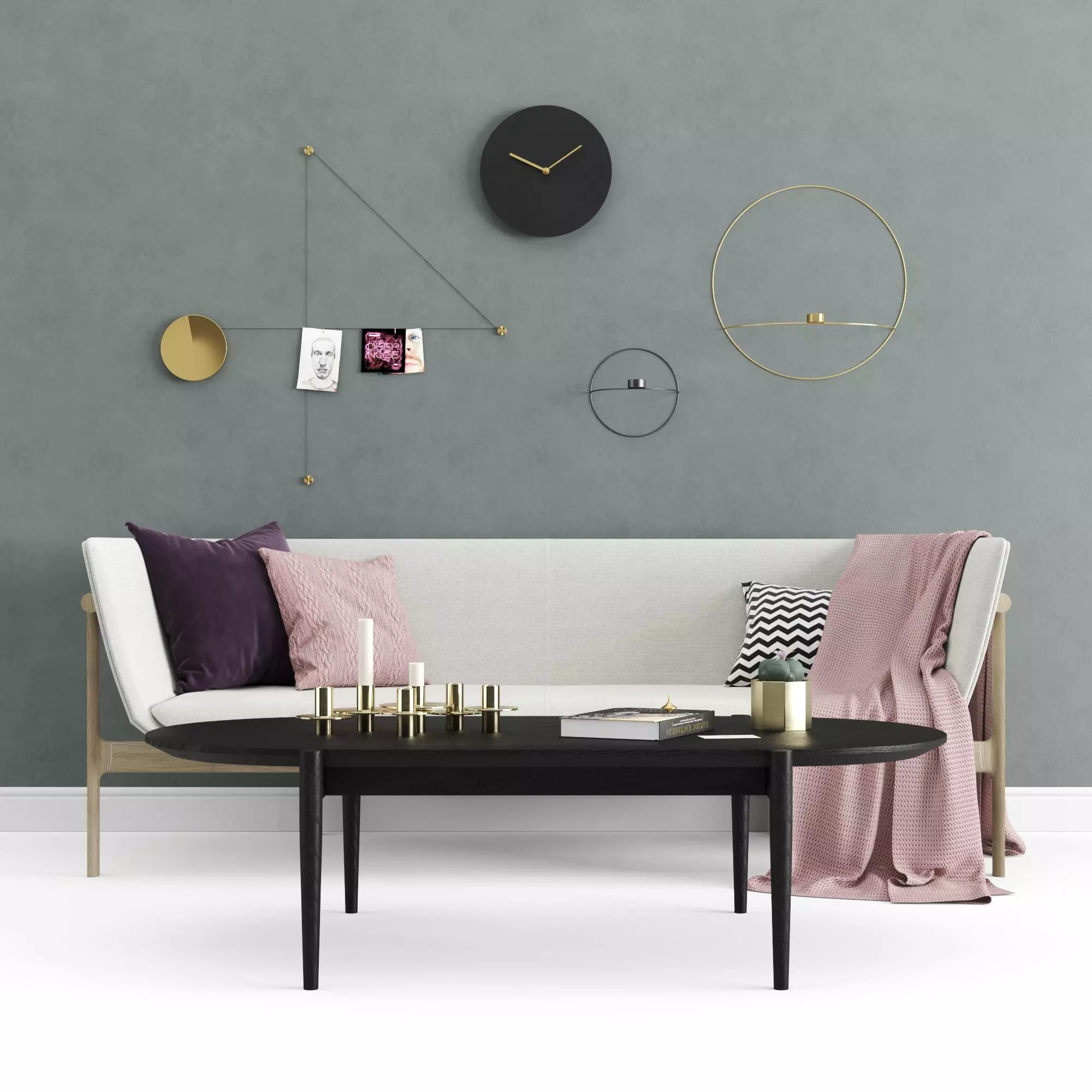 Menu Sofa And Table With Decor 3D model_0