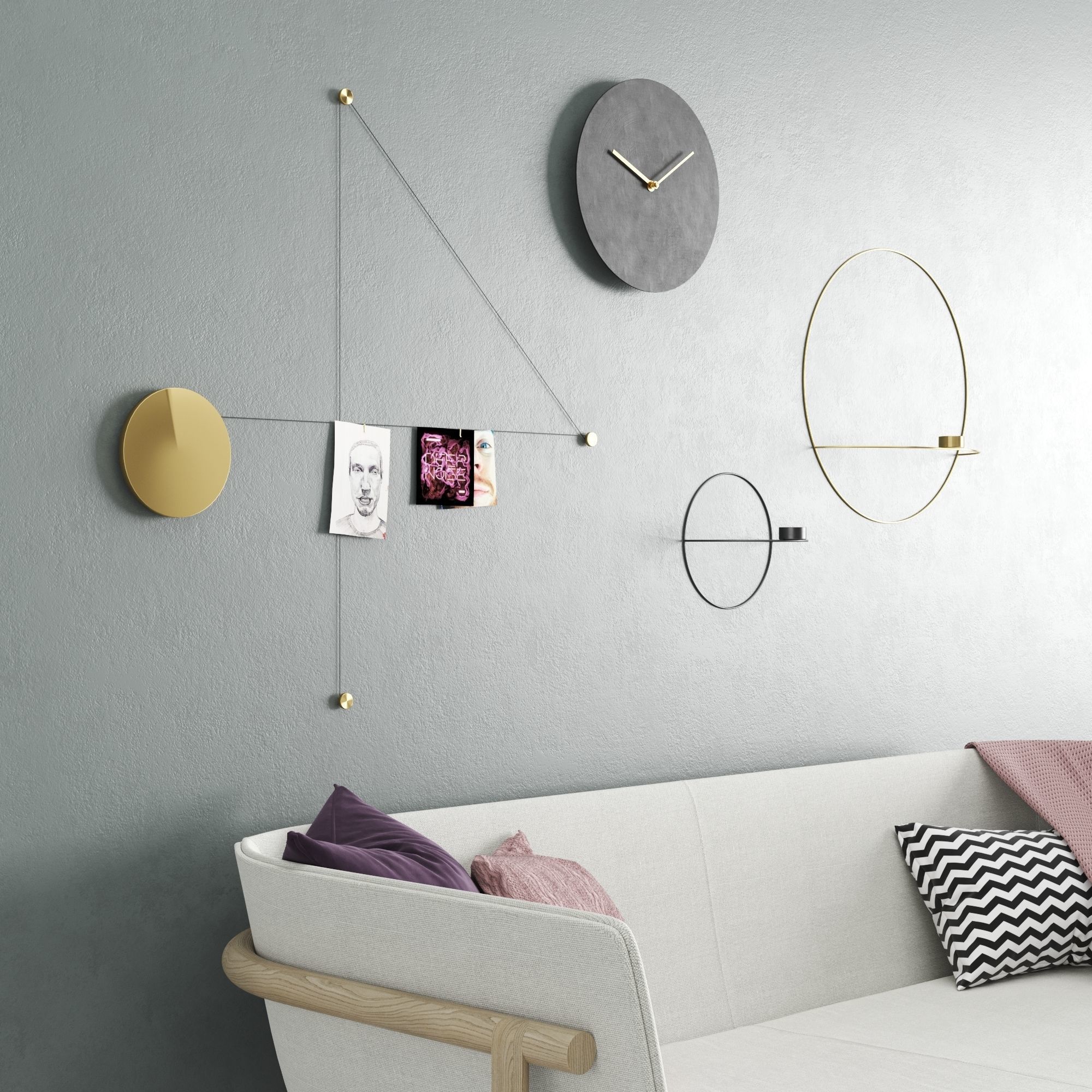 Menu Sofa And Table With Decor 3D model_3