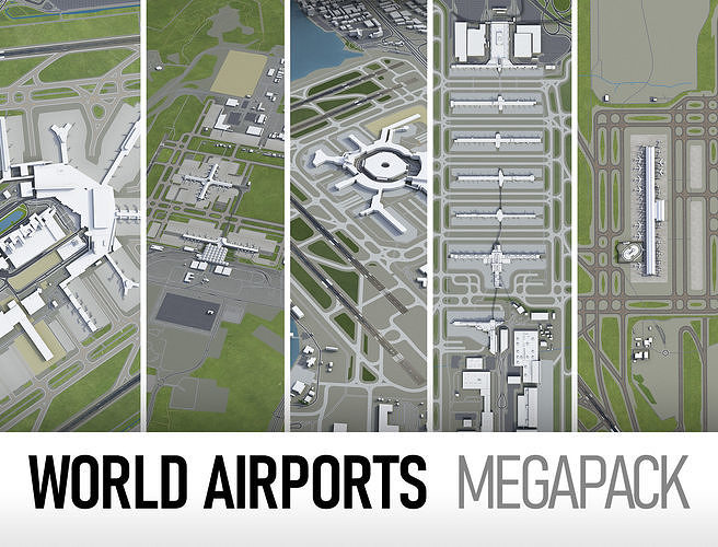 Top World Airports 3D Model Collection