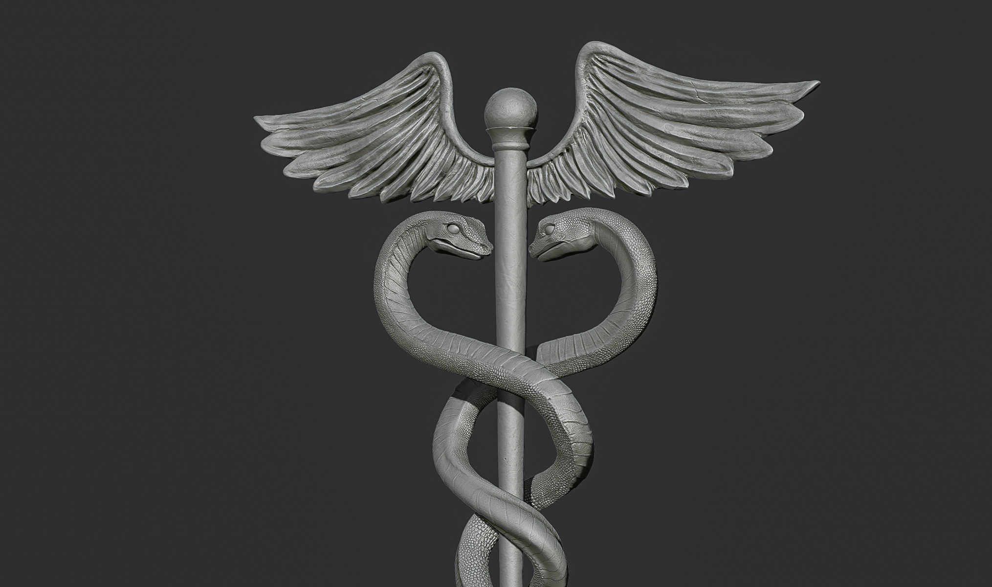 Caduceus Medical symbol 3d print model 3D print model_14