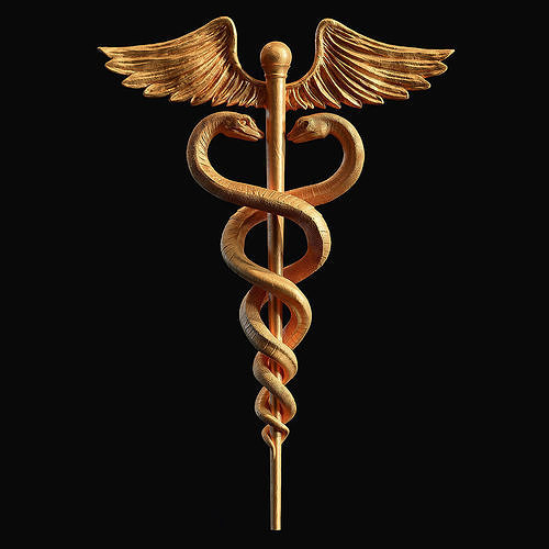 Caduceus Medical symbol 3d print model 3D print model