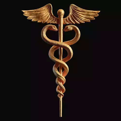 Caduceus Medical symbol 3d print model 3D print model
