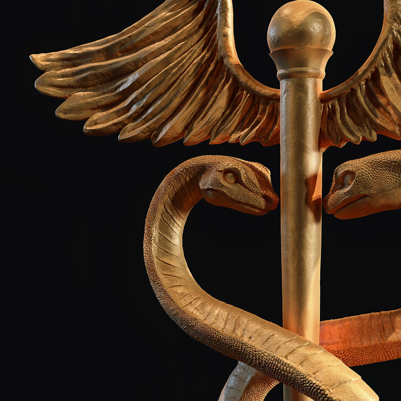 Caduceus Medical symbol 3d print model 3D print model_10