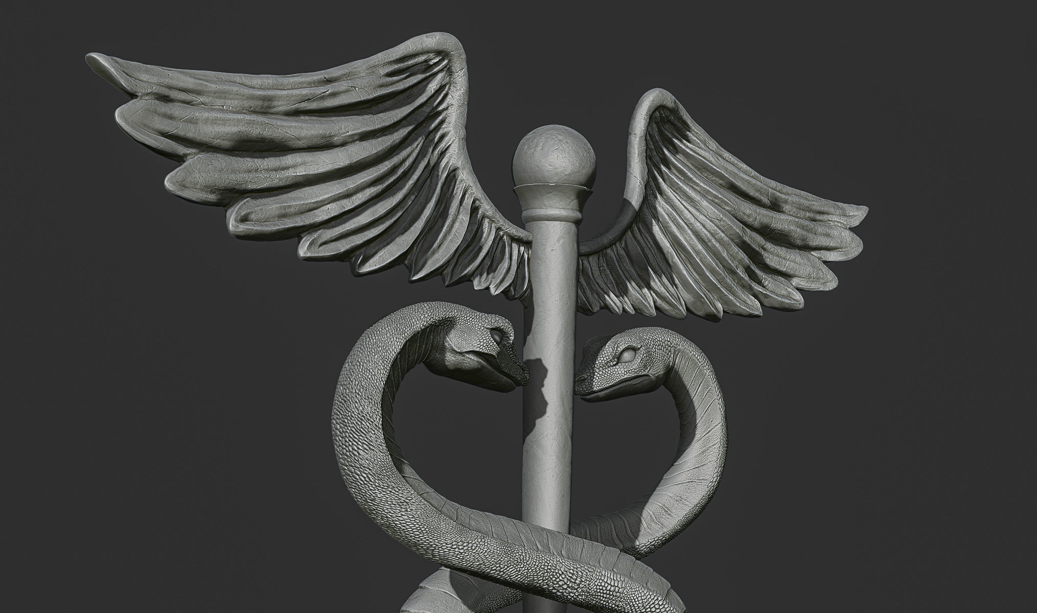Caduceus Medical symbol 3d print model 3D print model_17