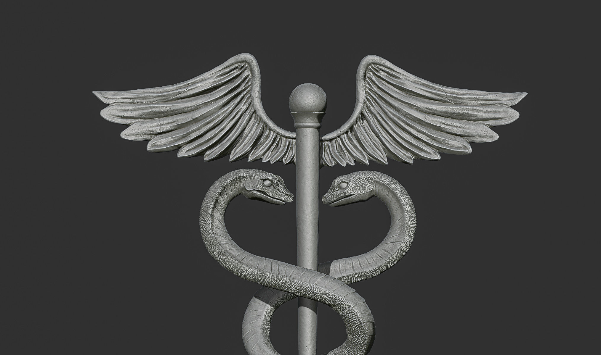 Caduceus Medical symbol 3d print model 3D print model_16