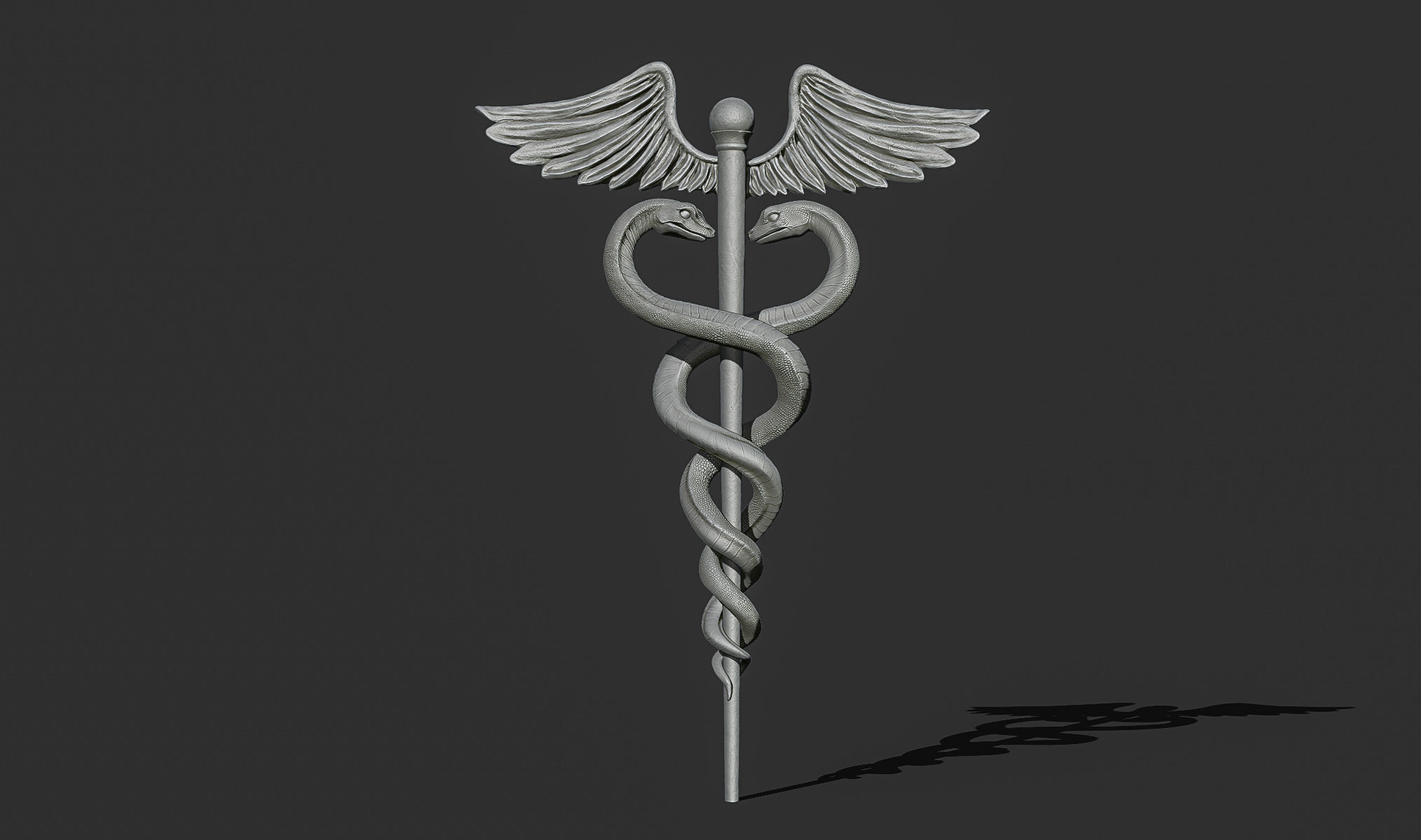 Caduceus Medical symbol 3d print model 3D print model_12