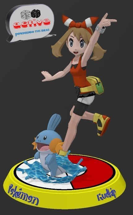 Pokemon - May and Mudkip 3D print model_2