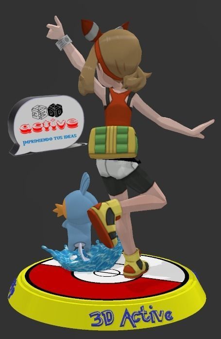 Pokemon - May and Mudkip 3D print model_4