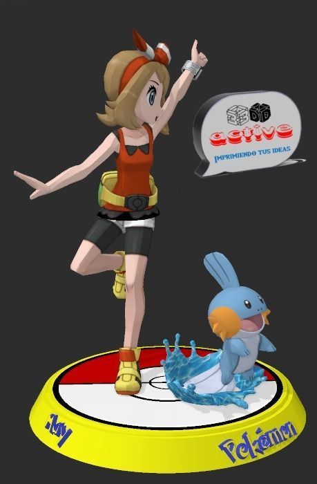 Pokemon - May and Mudkip 3D print model_6