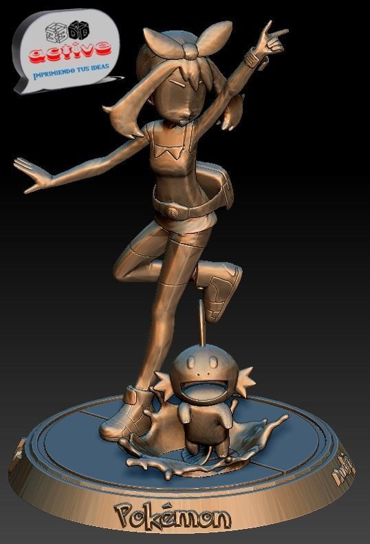 Pokemon - May and Mudkip 3D print model_1