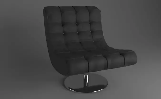 Virgola 3D Model swivel chair with chrome base