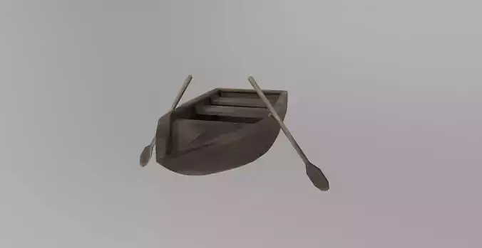 Old rowing wooden boat PBR