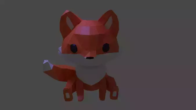 Cute fox 3D model