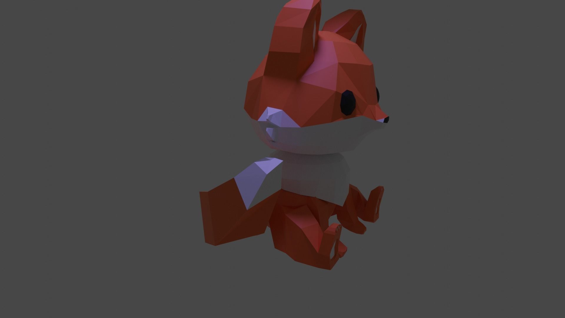 Cute fox 3D model_1