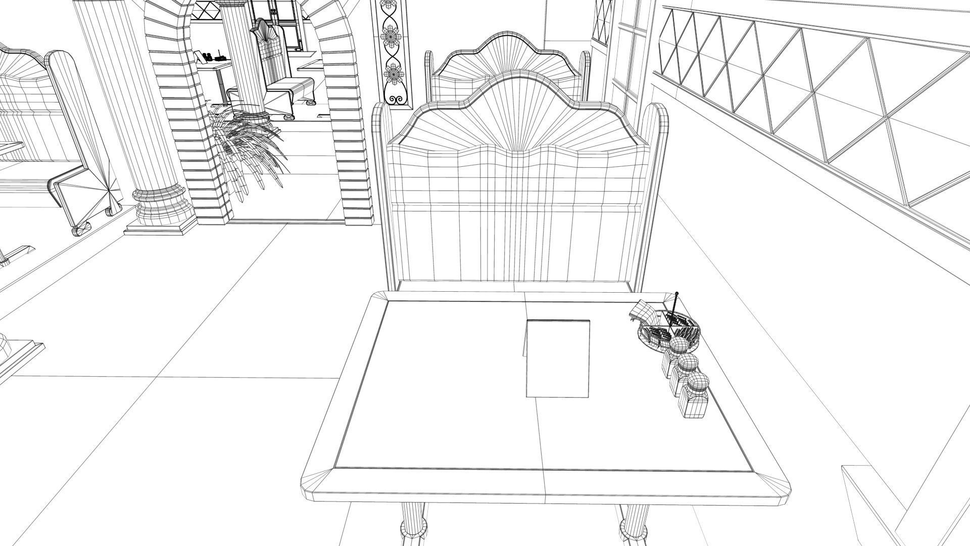 Restaurant Dining Room 3D model_14