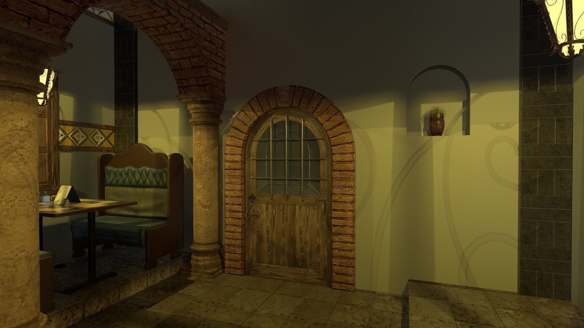 Restaurant Dining Room 3D model_15