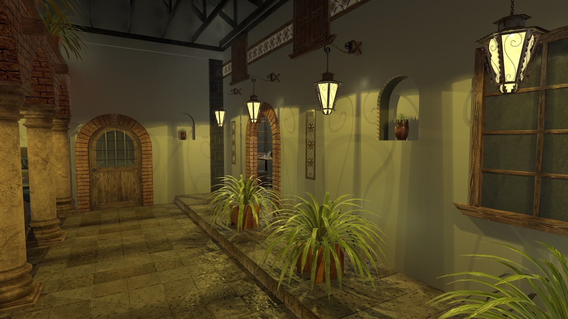 Restaurant Dining Room 3D model_17