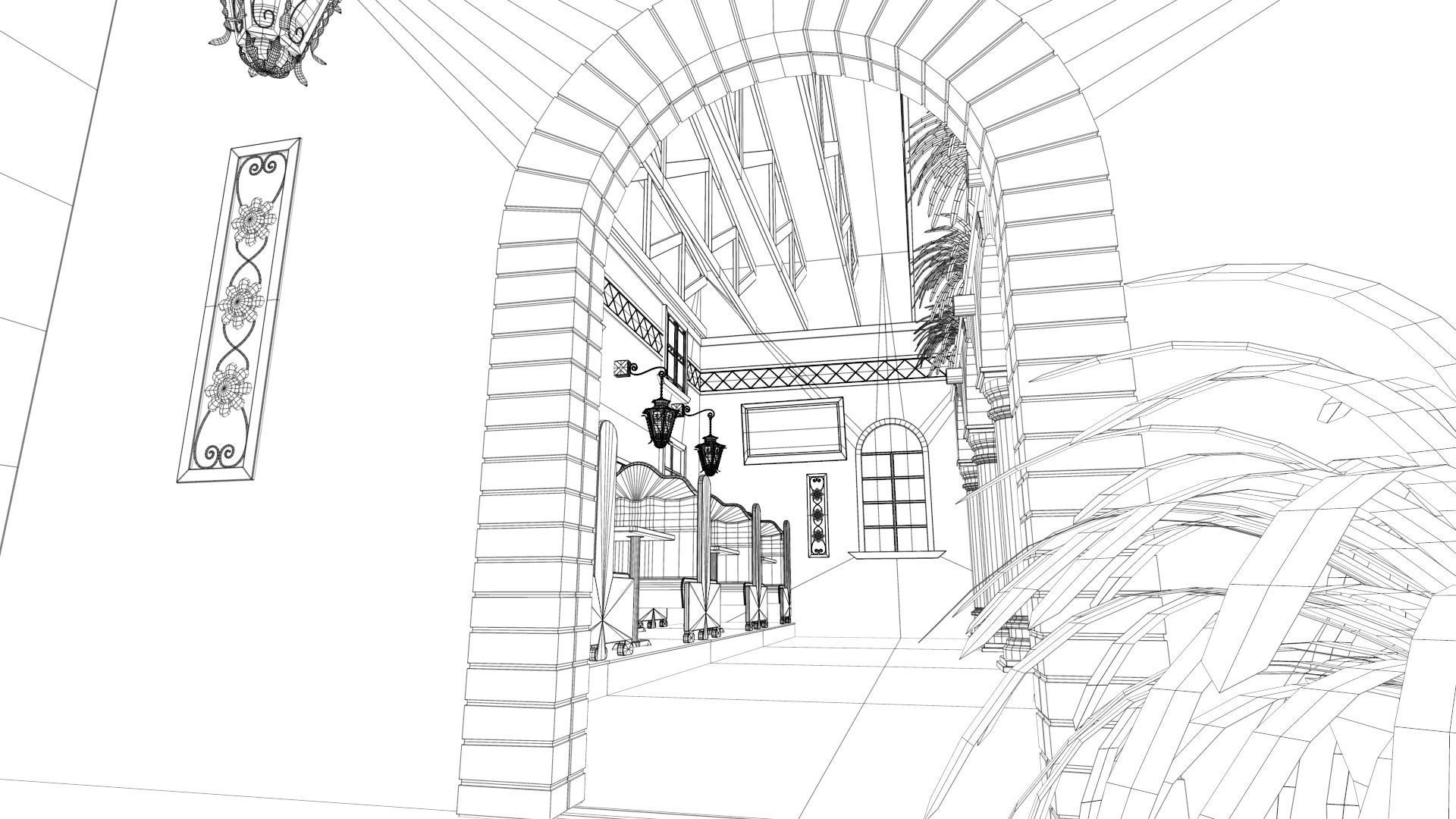 Restaurant Dining Room 3D model_6