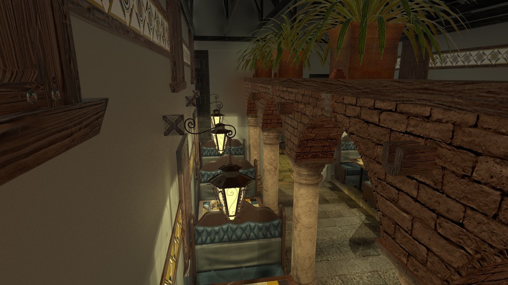 Restaurant Dining Room 3D model_7