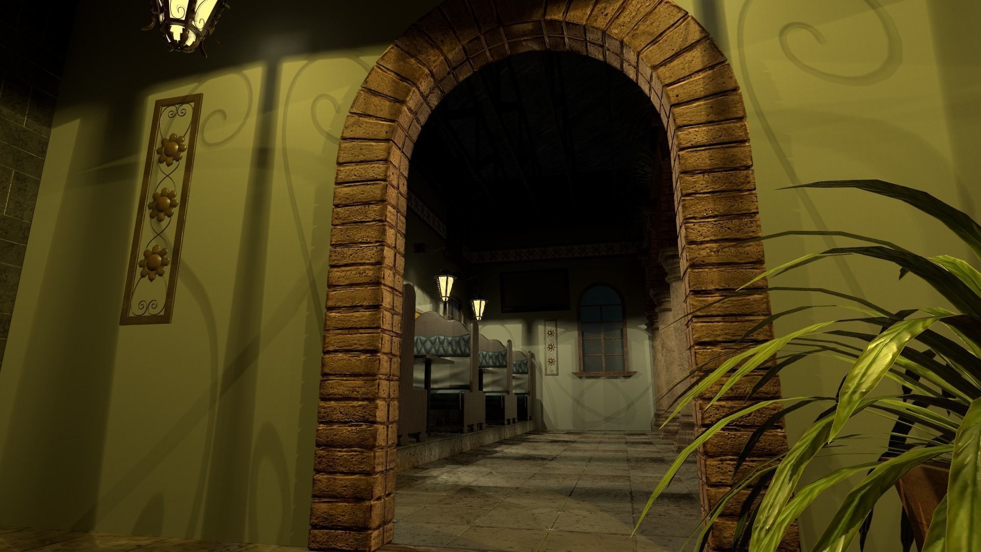 Restaurant Dining Room 3D model_5