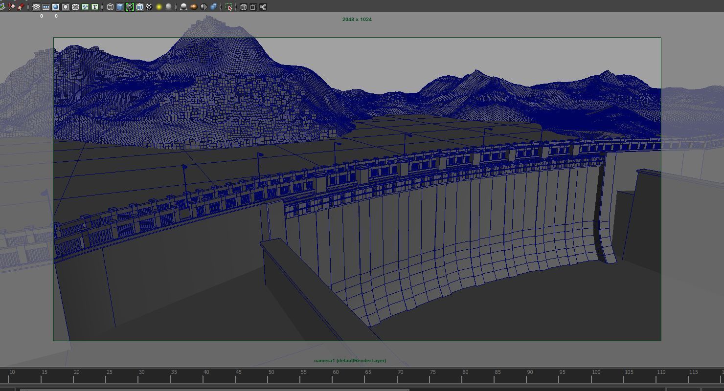 dam 3d model room with mountains and lake 3D model_16