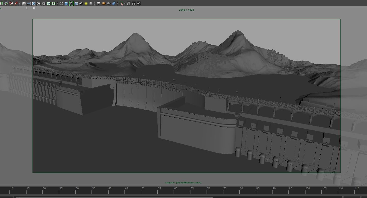 dam 3d model room with mountains and lake 3D model_17