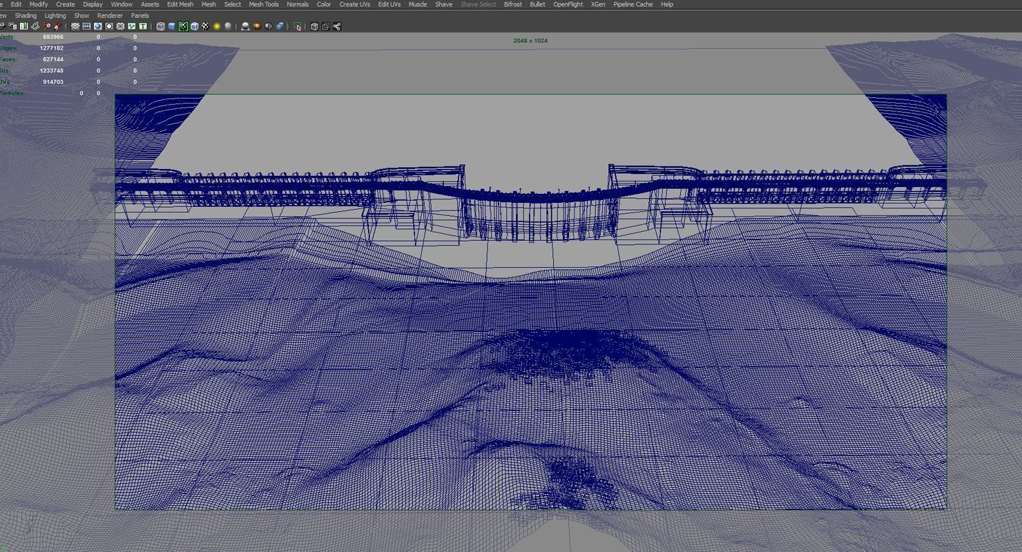dam 3d model room with mountains and lake 3D model_21