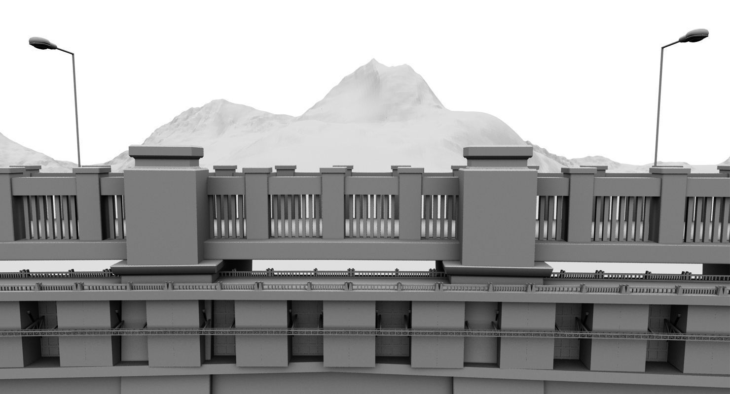 dam 3d model room with mountains and lake 3D model_13