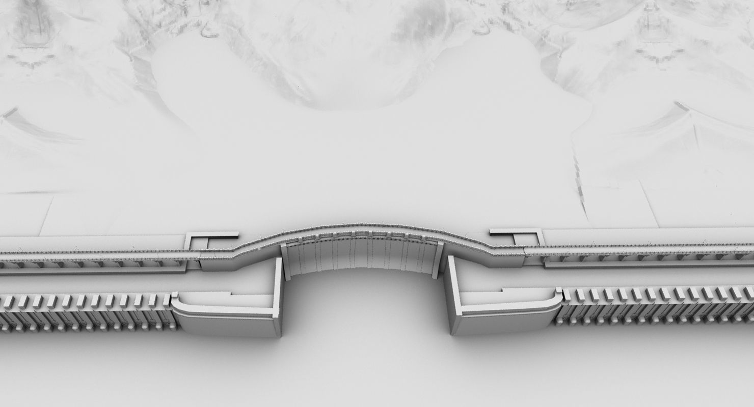 dam 3d model room with mountains and lake 3D model_15