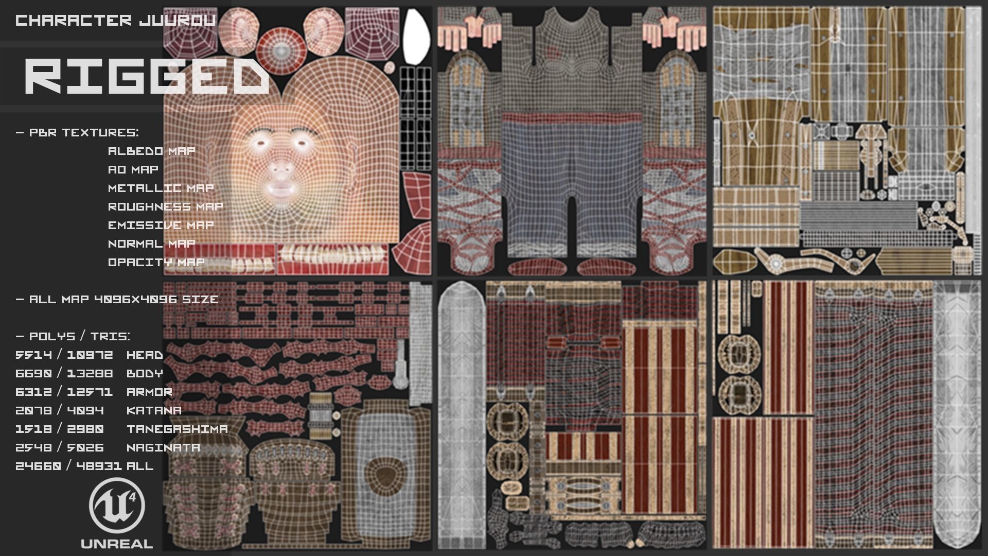 Feudal Warrior Low-poly 3D model_18