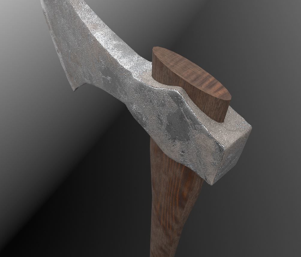 Small and old axe  Free low-poly 3D model_1