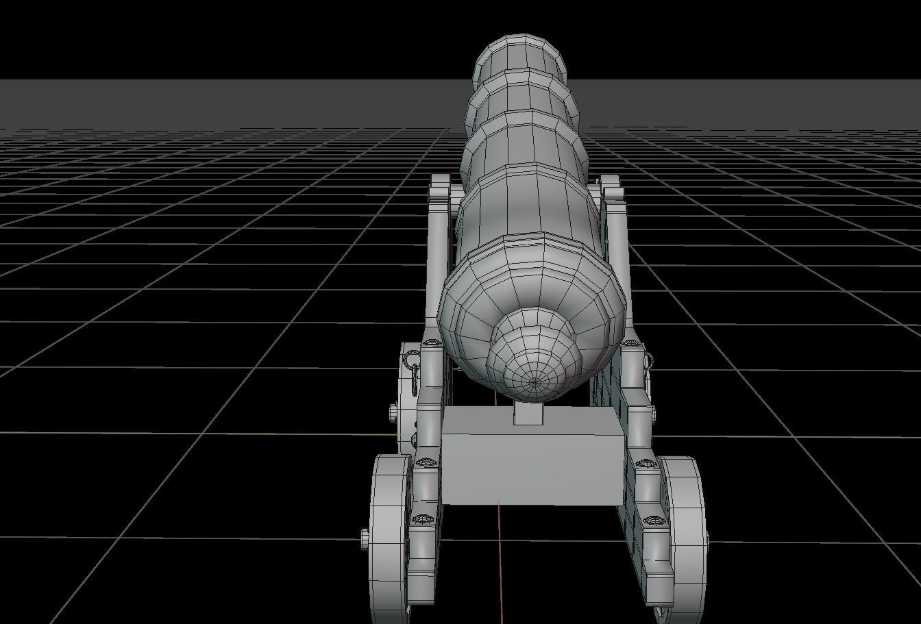 Old Naval Cannon War  Low-poly 3D model_7