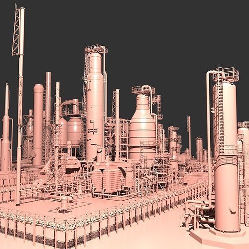 Mega Oil Refinery 3D model