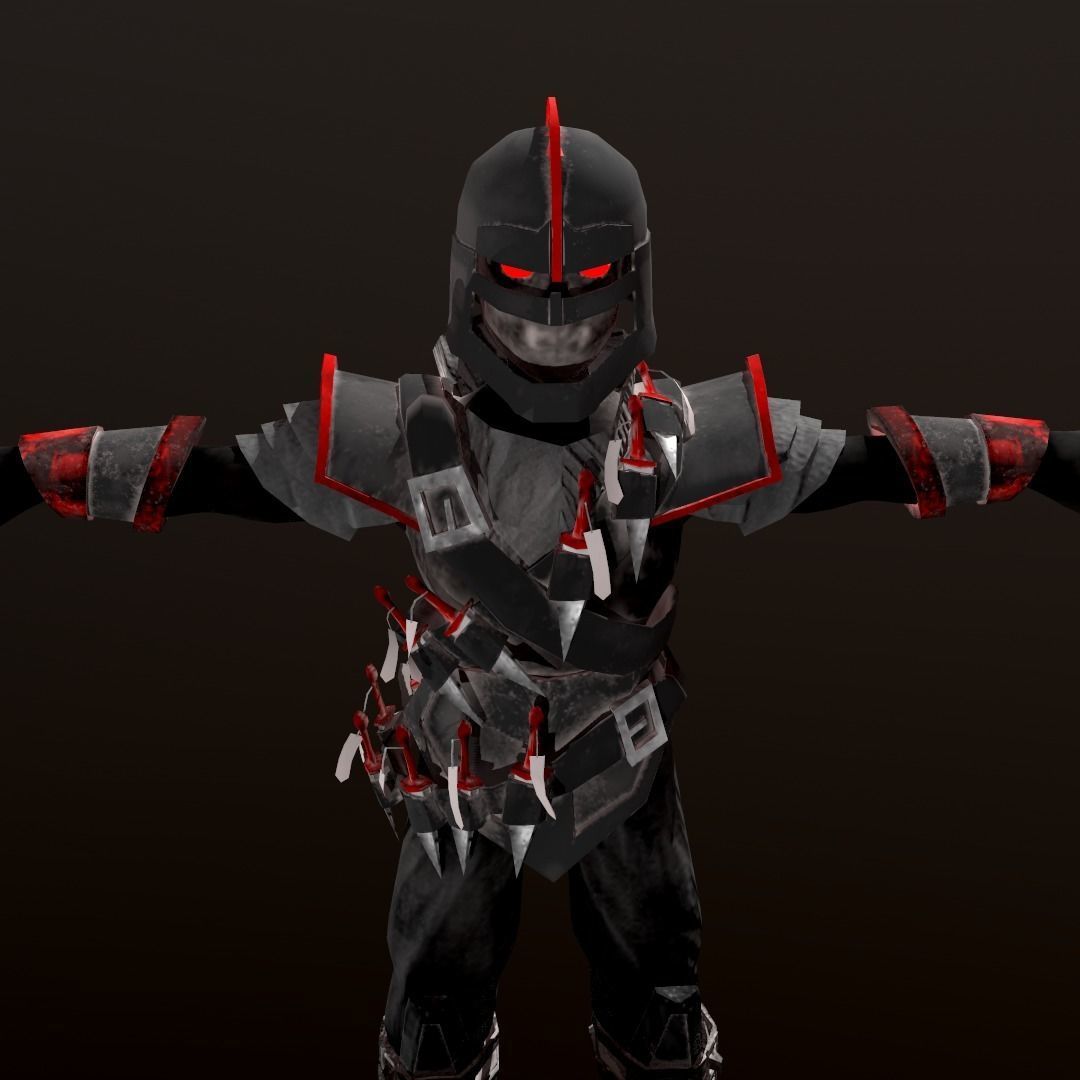 Undead Ninja Warrior Stylized Character Low-poly 3D model_4