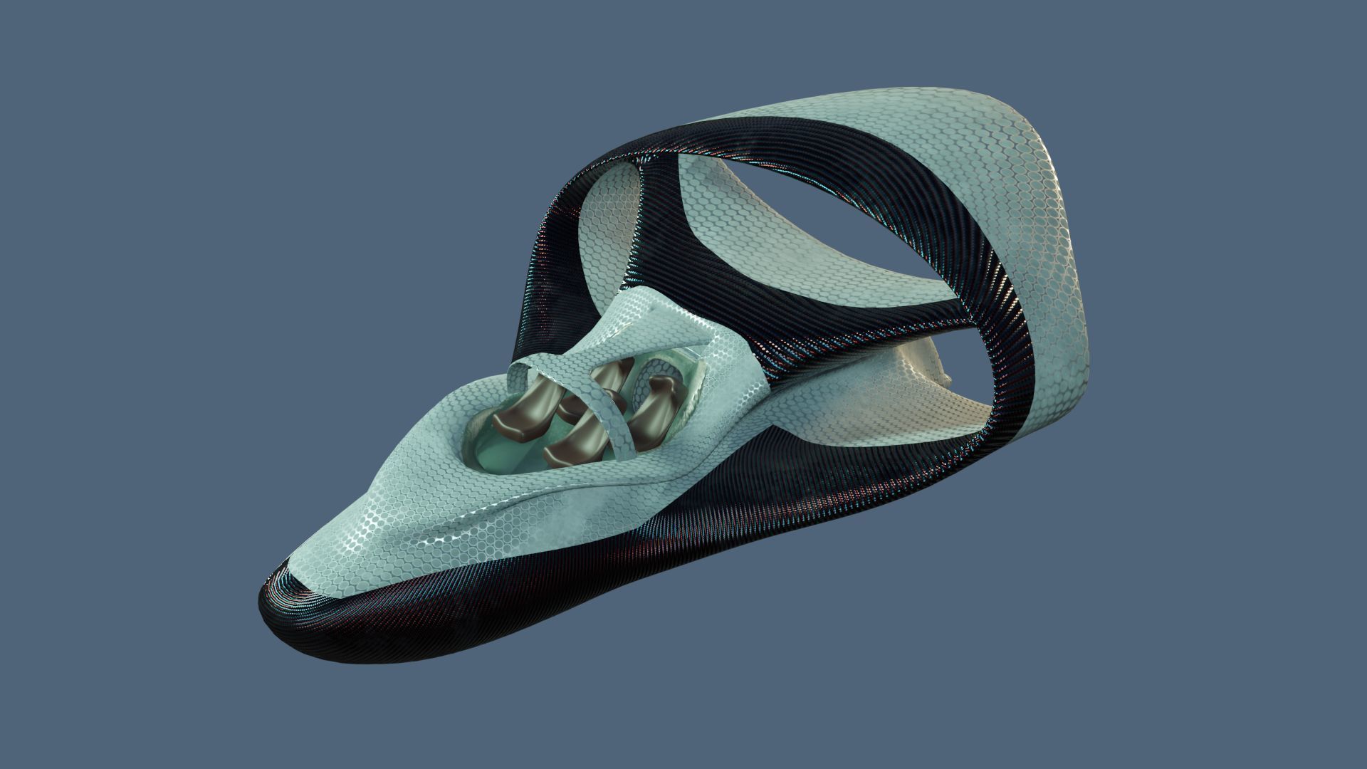 airship model futuristic spacecraft Low-poly 3D model_1